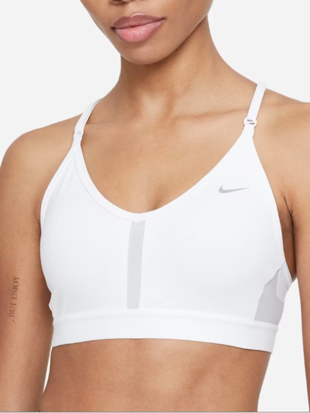 NWT Nike Indy white sports training bra Sz S